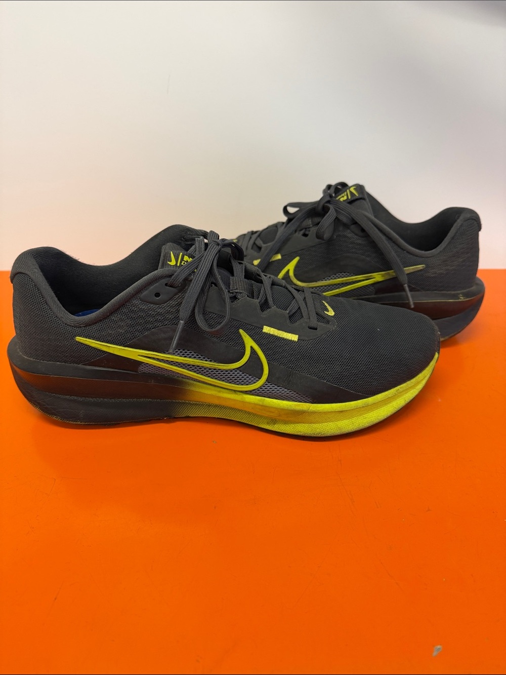 Nike Downshifter 13 — Black with Neon Yellow Accent Trainers